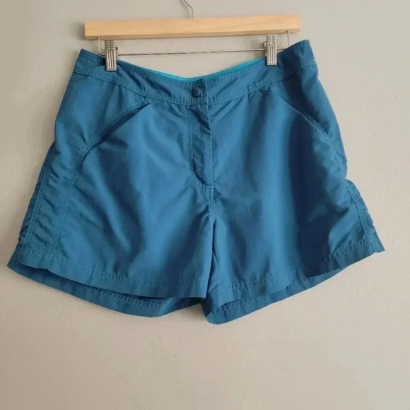 L.L Bean Nylon Shorts Blue Teal 10 - Picture 1 of 3